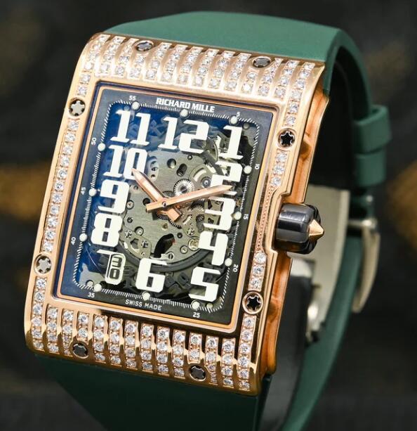 Replica Richard Mille RM 016 Rose Gold factory Diamond Automatic Extra Flat Watch